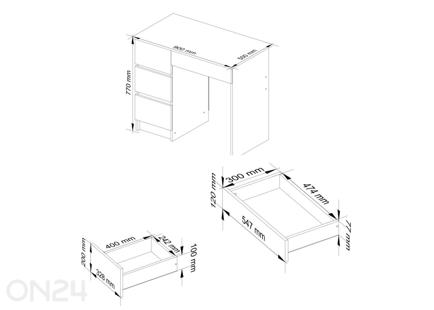 Письменный стол Salerno L увеличить размеры
