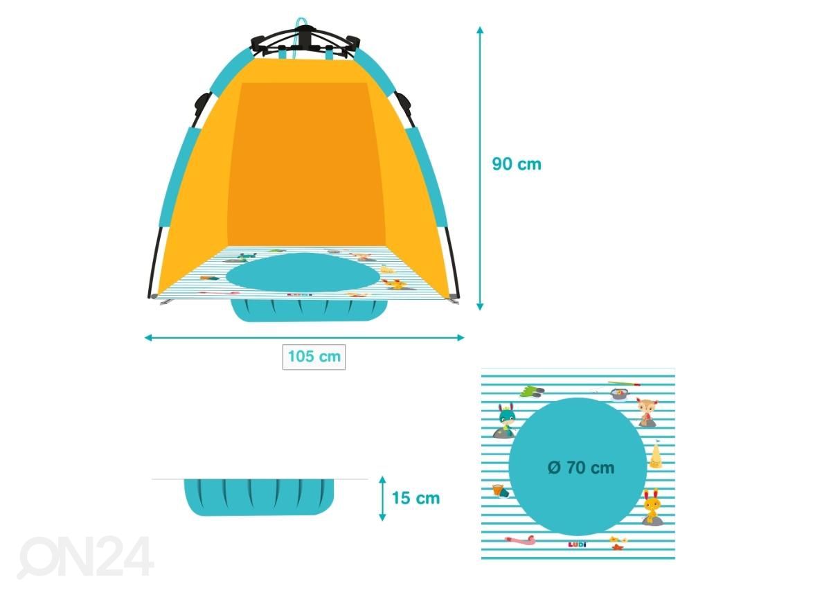 Пляжная палатка-бассейн Ludi увеличить размеры