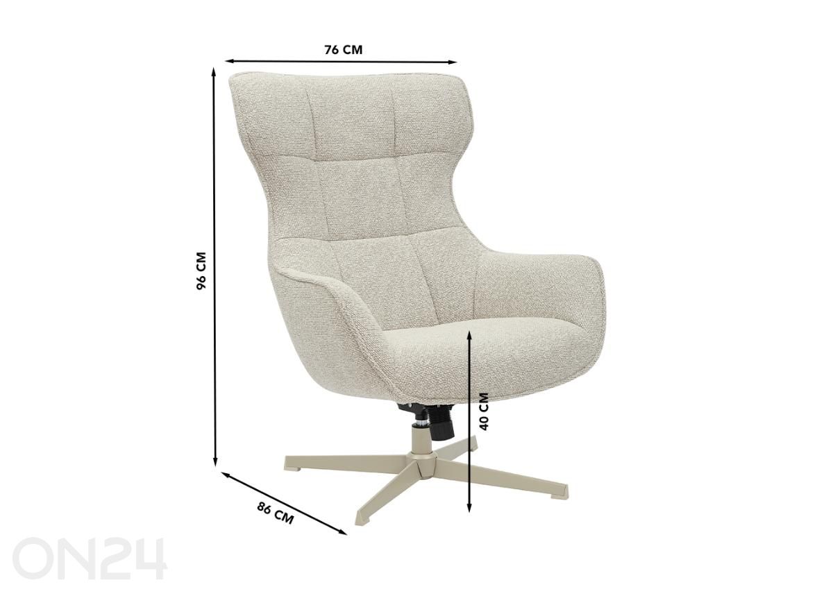 Поворотное кресло Jorah увеличить размеры