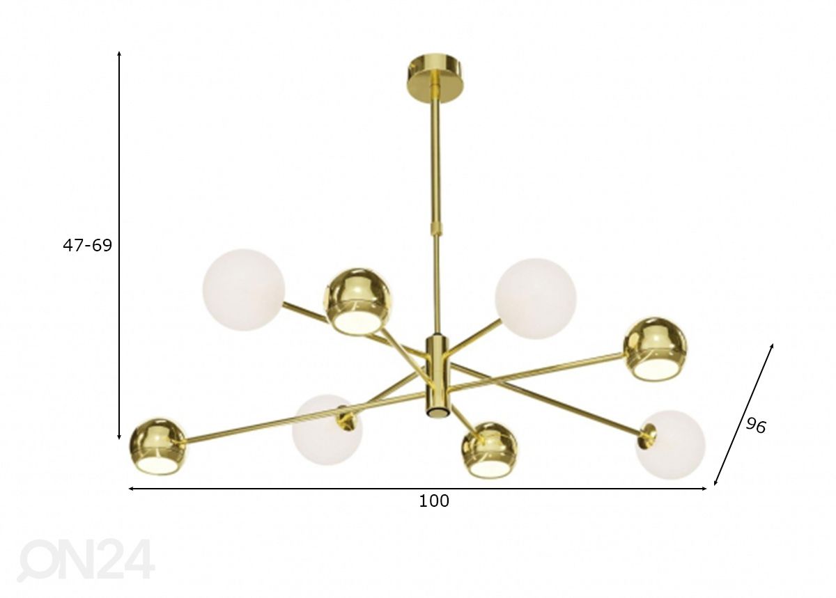 Подвесной светильник Moka Gold 8 WH увеличить размеры