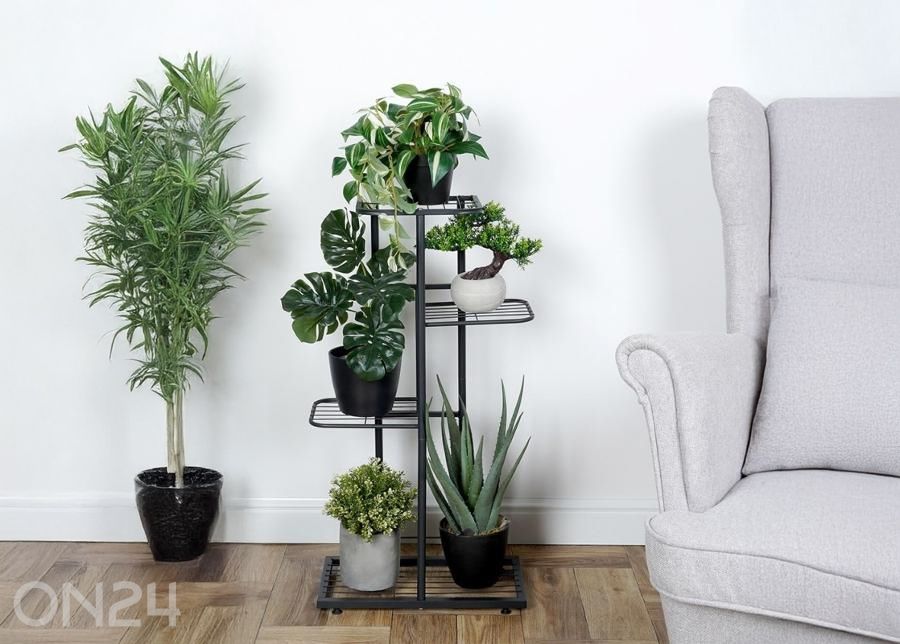 Подставка для цветов с 4 уровнями, черная увеличить