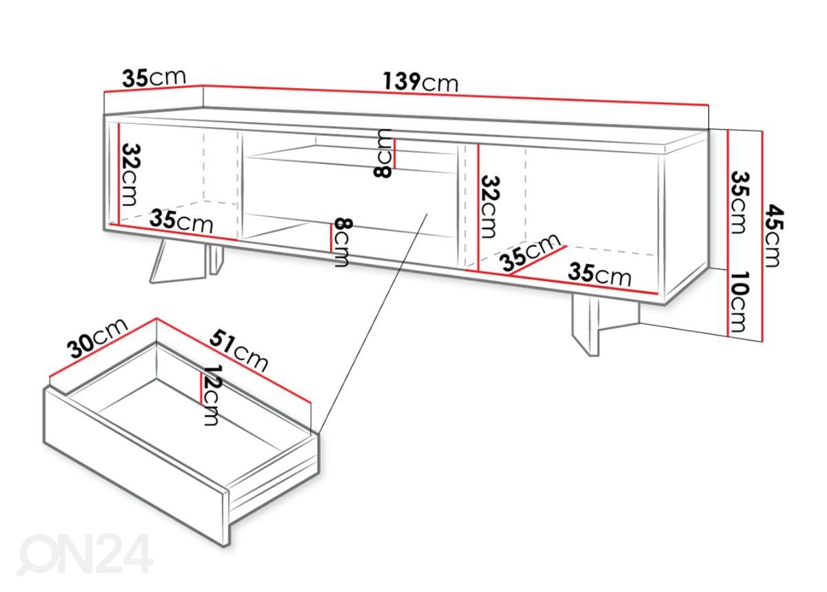 Подставка под ТВ увеличить размеры