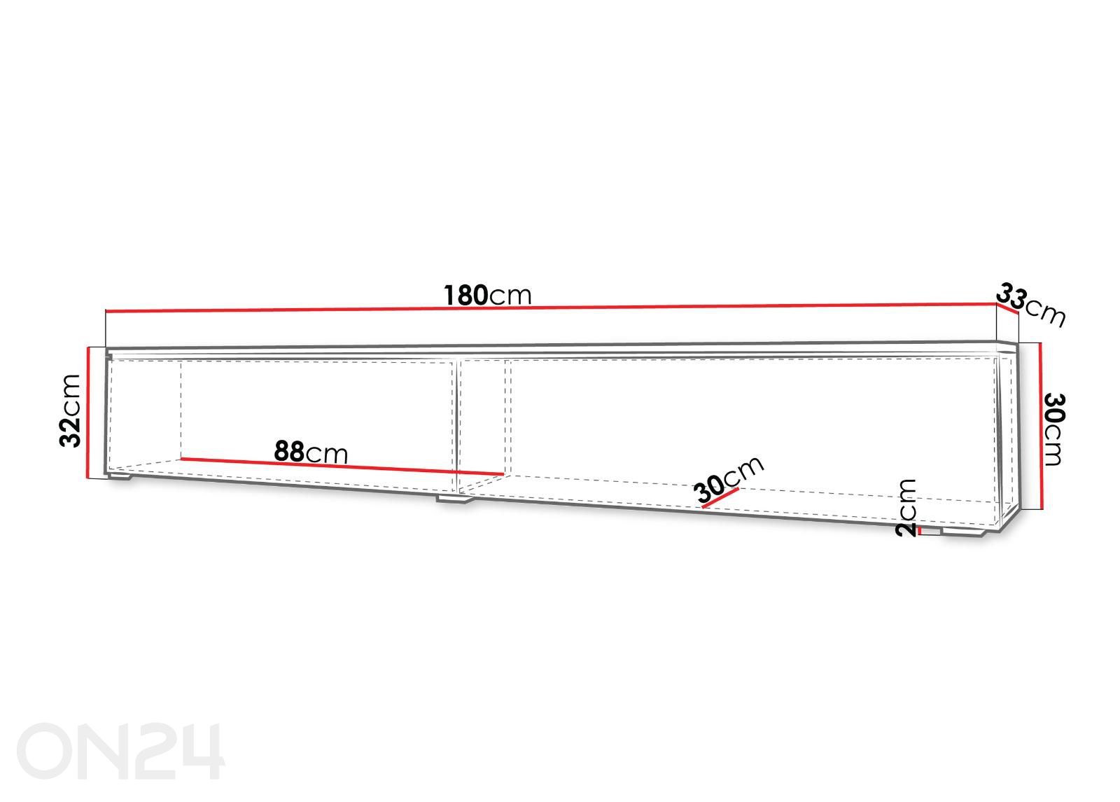 Подставка под ТВ Der 180 см увеличить размеры
