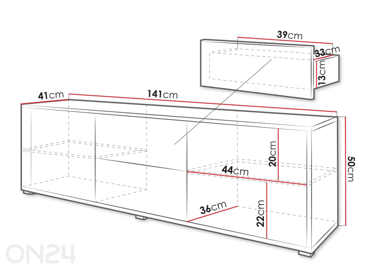 Подставка под ТВ Gesita 141 см увеличить размеры