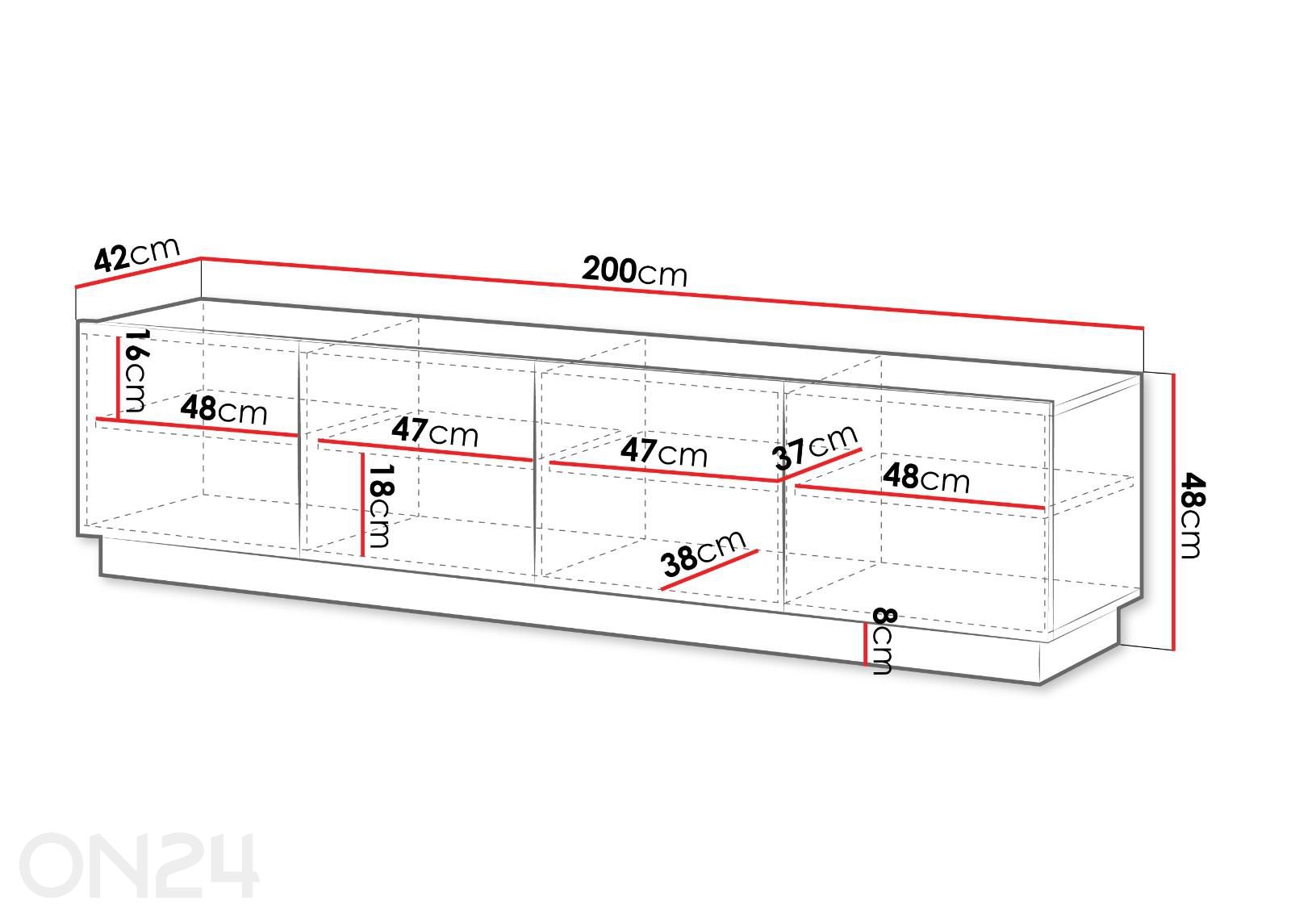 Подставка под ТВ Liverti 200 см увеличить размеры