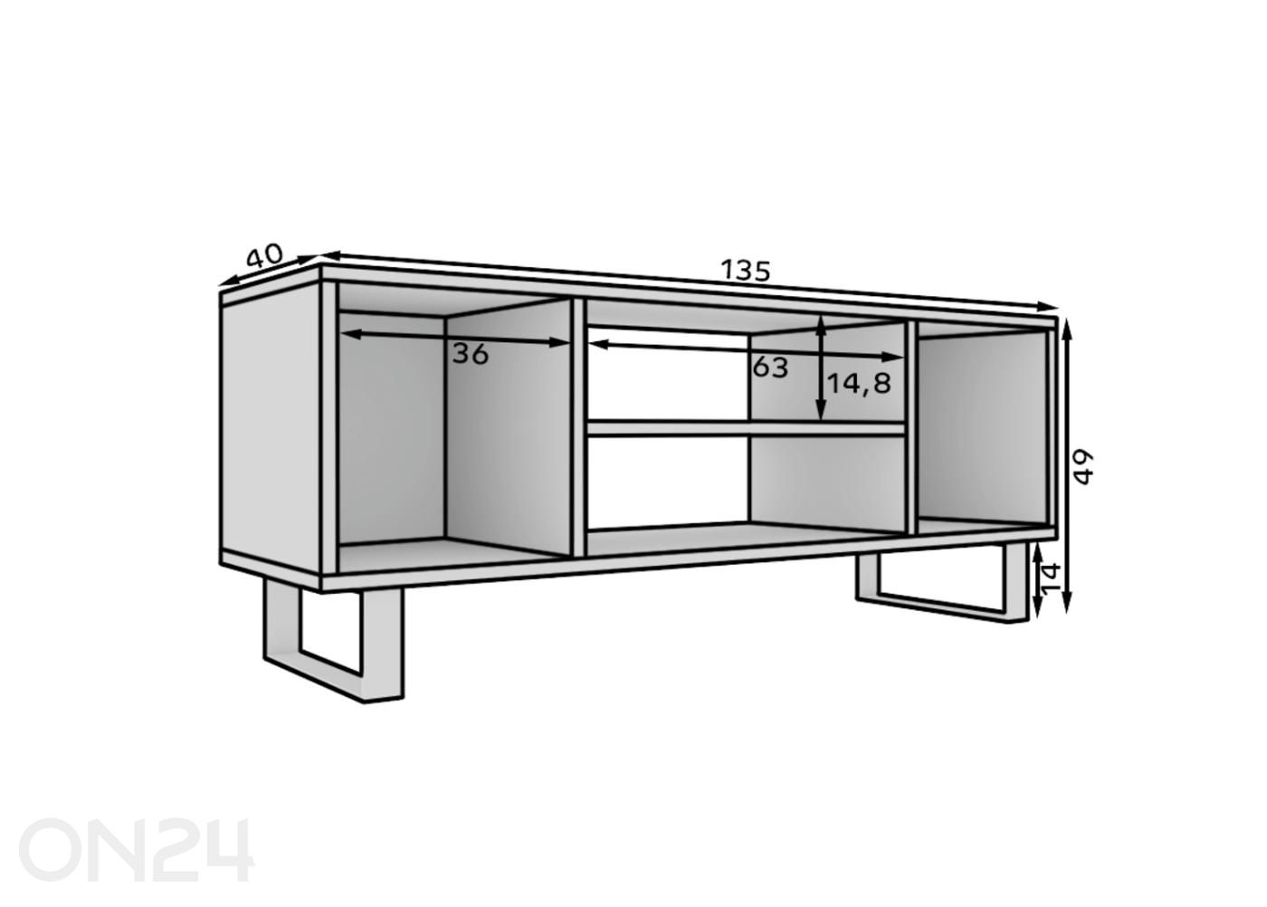 Подставка под ТВ Lorello II 135 см увеличить размеры