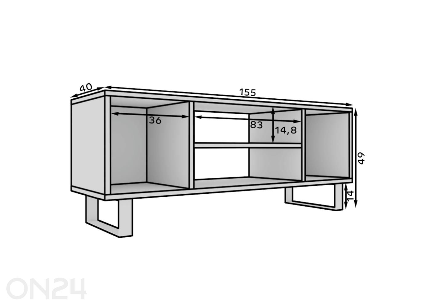 Подставка под ТВ Lorello II 155 см увеличить размеры
