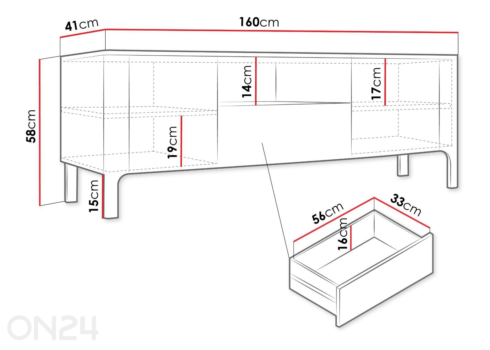 Подставка под ТВ Malumi 160 см увеличить размеры