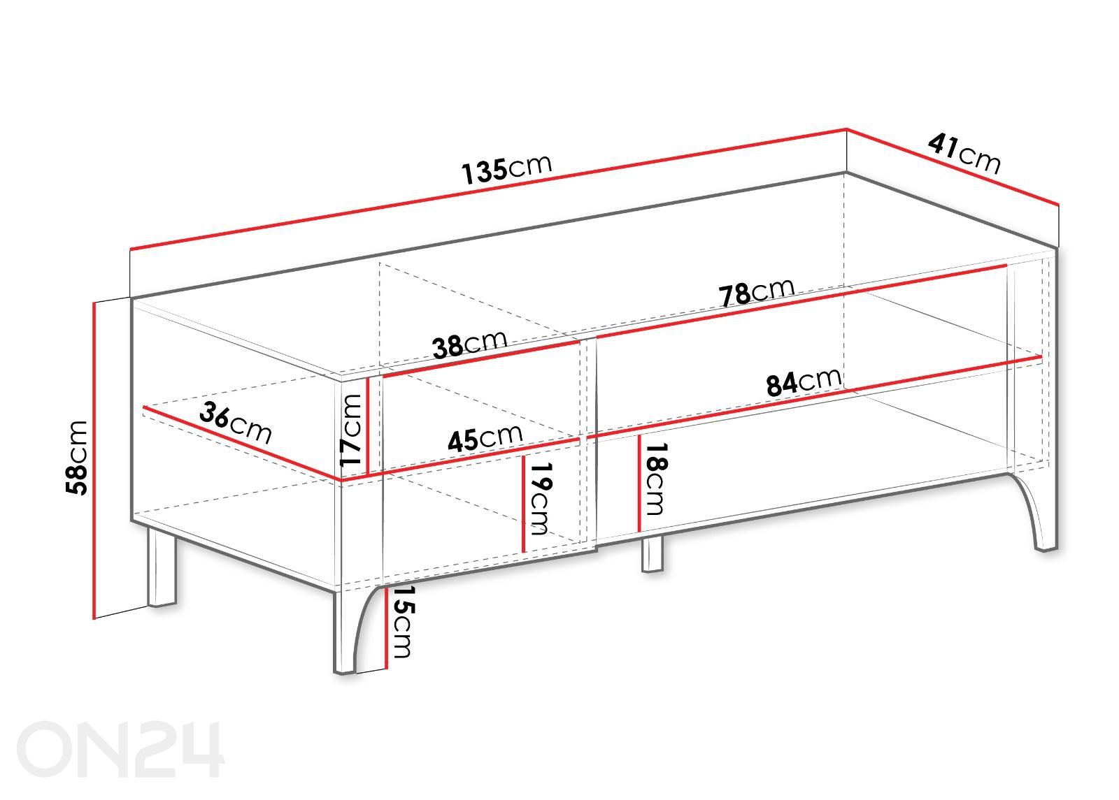Подставка под ТВ Malumi II 135 см увеличить размеры