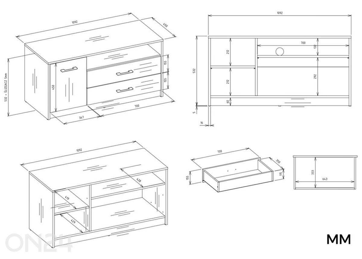 Подставка под ТВ Simpel 109 см увеличить размеры