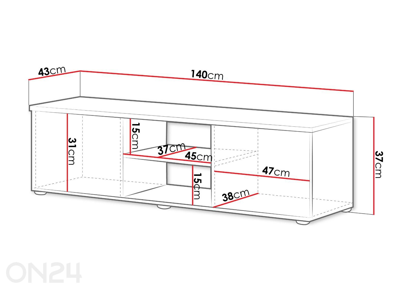 Подставка под ТВ Soho 140 см увеличить размеры
