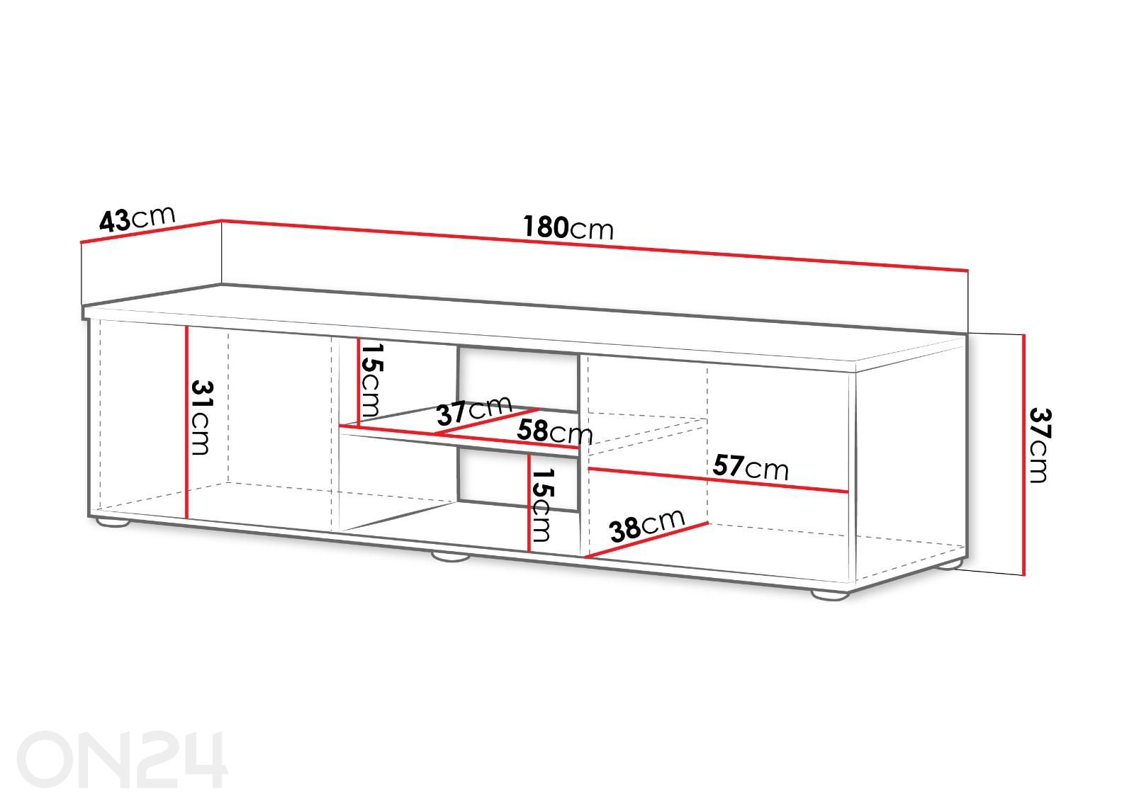 Подставка под ТВ Soho 180 см увеличить размеры