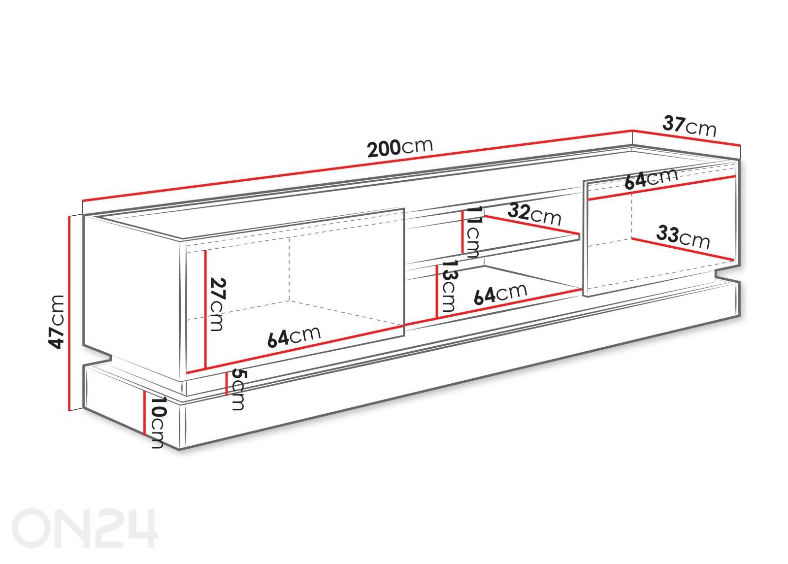 Подставка под ТВ Zarp 200 см увеличить размеры