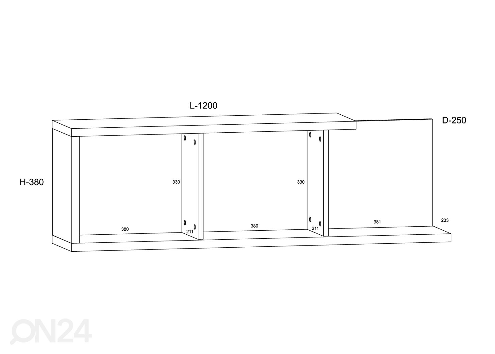 Полка настенная Goleen 120 cm увеличить размеры