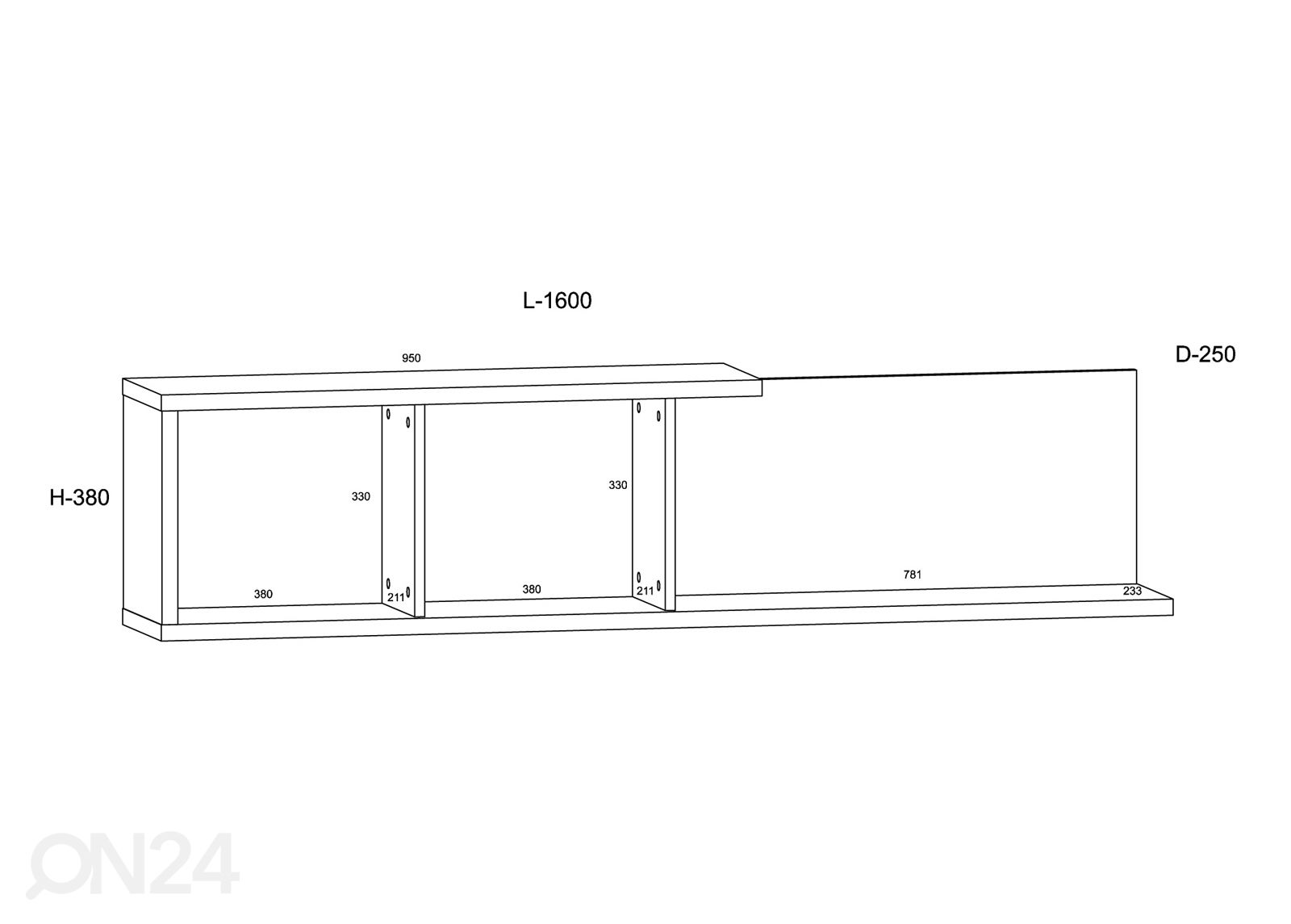 Полка настенная Goleen 160 cm увеличить размеры