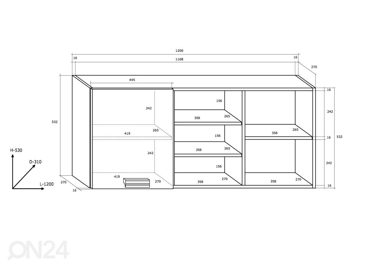 Полка настенная Head 120 cm увеличить размеры