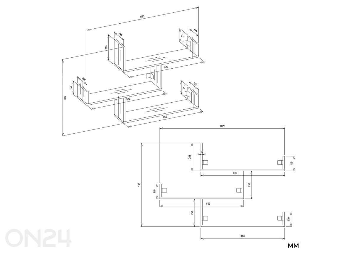 Полка настенная Kobi, 3 шт. увеличить размеры
