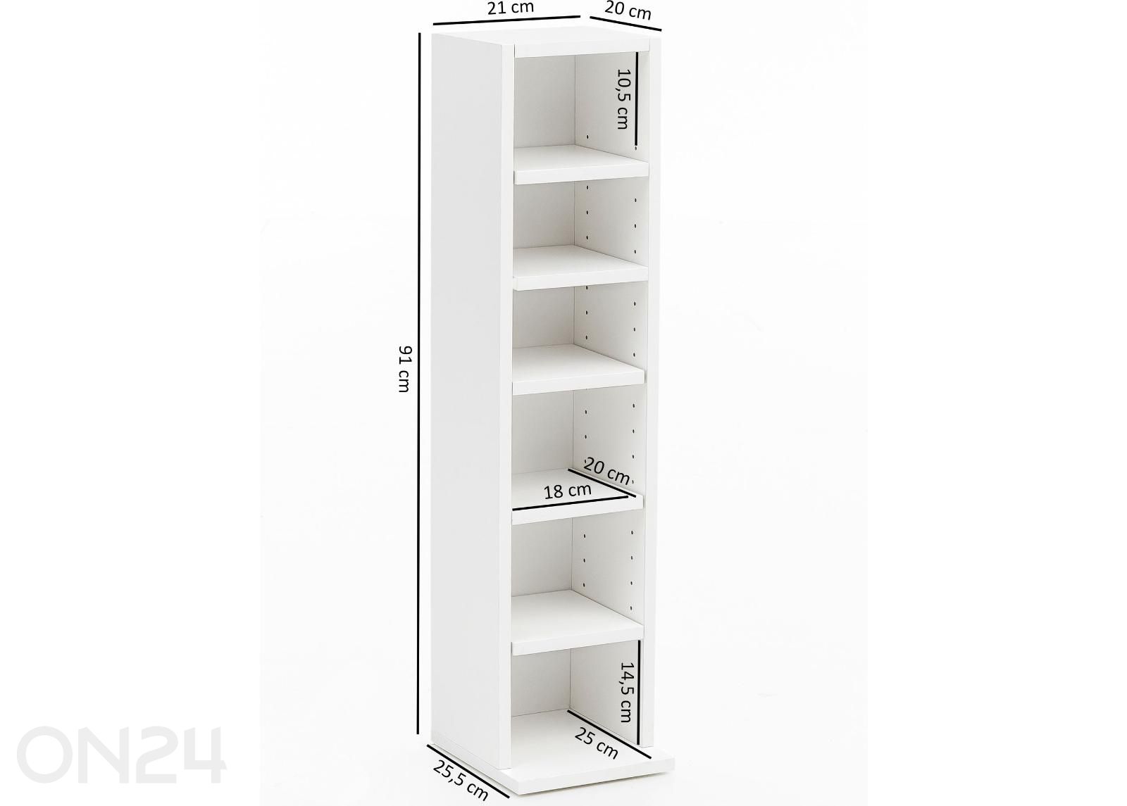 Полка 20x91 см, белая увеличить размеры