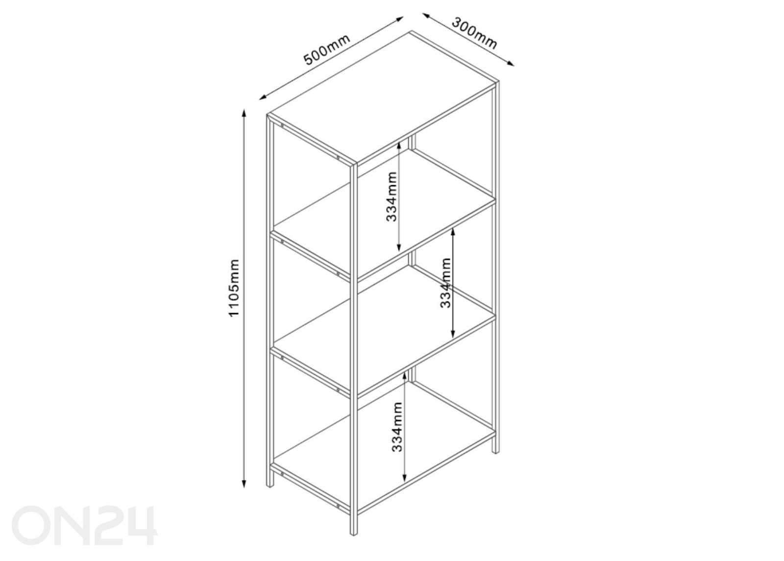 Полка Harper 50x30xH110,5 см, ясень/черный увеличить размеры