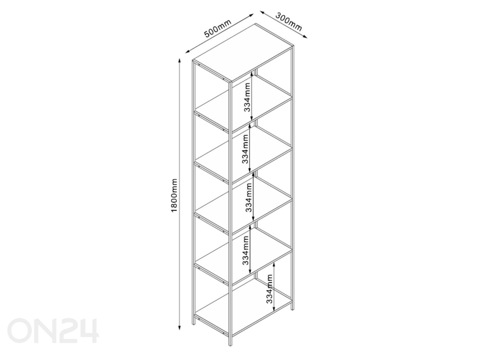 Полка Harper 50x30xH180 см, пепельный/черный увеличить размеры