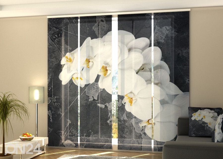 Полузатемняющая панельная штора Fresh Orchids on a Stone 240x240 см увеличить