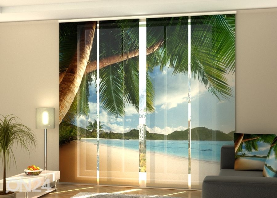 Полузатемняющая панельная штора Ocean and palms 240x240 см увеличить