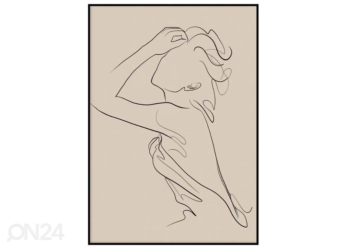 Постер Бежевый штриховой рисунок женщина II 30x40 см увеличить