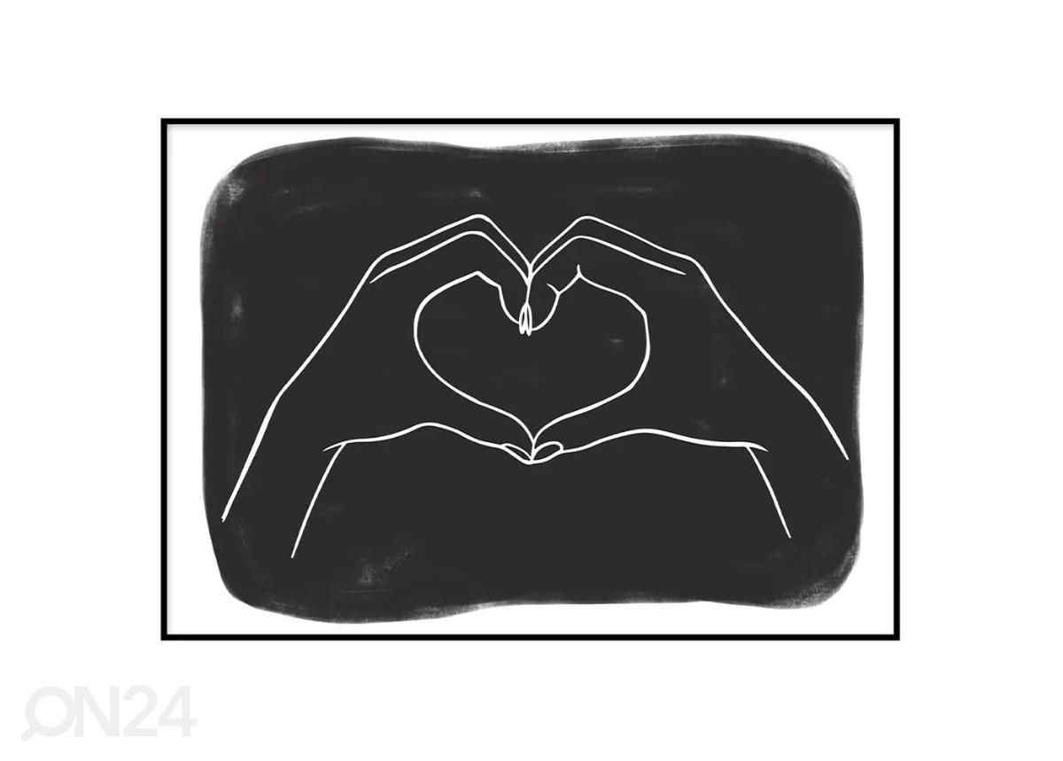 Постер Черно-белое сердце 30х40 см увеличить