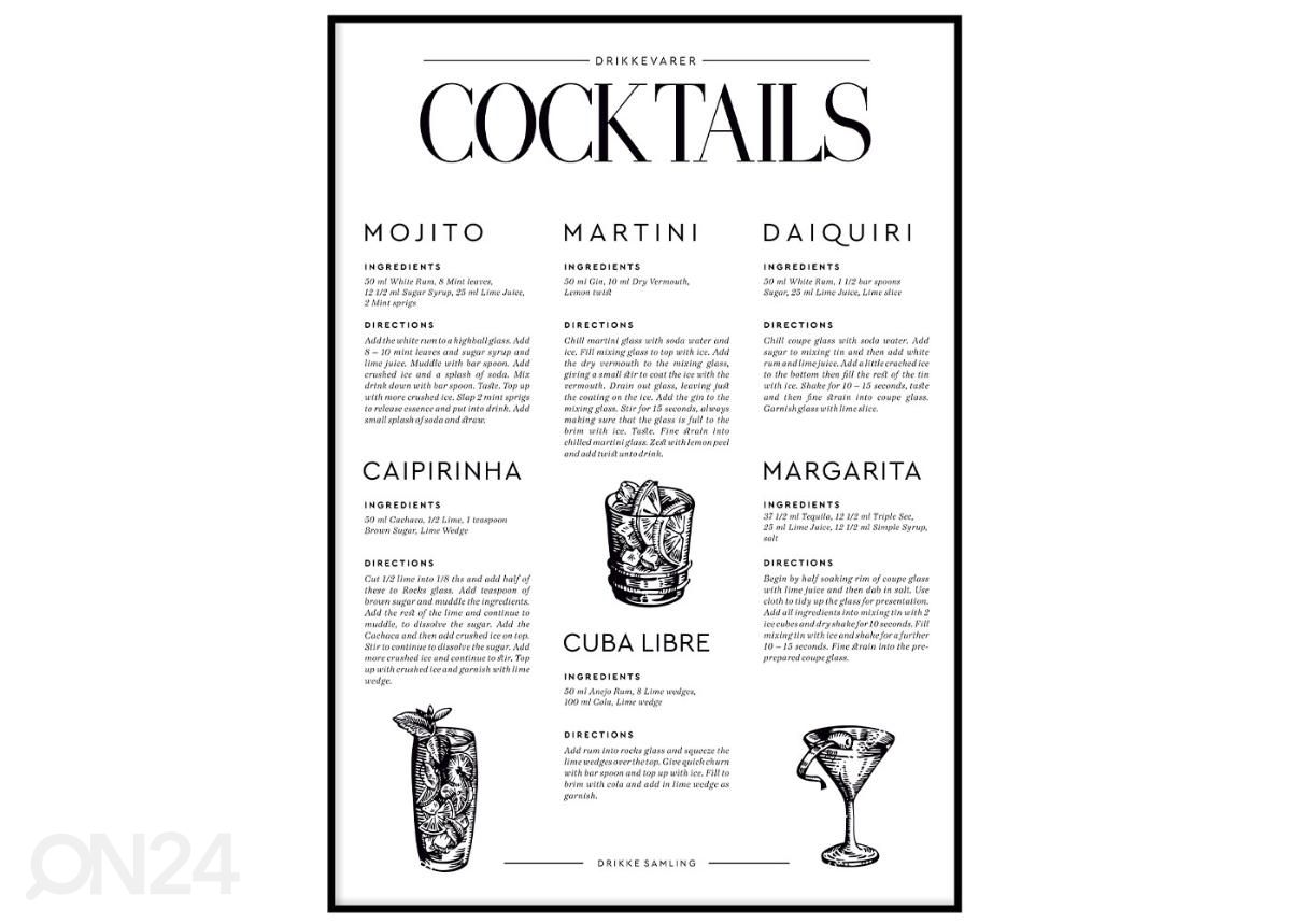 Постер Cocktails 21x30 см увеличить