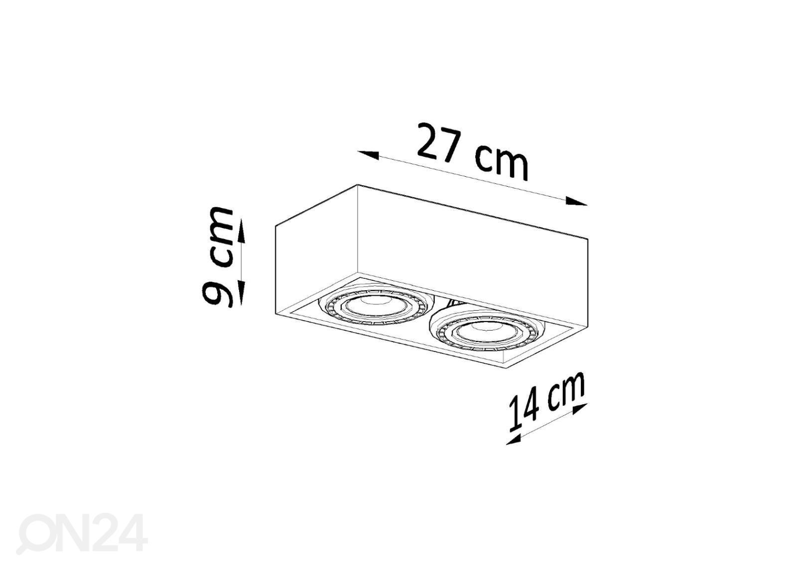 Потолочный светильник Quatro 2, бетон увеличить размеры