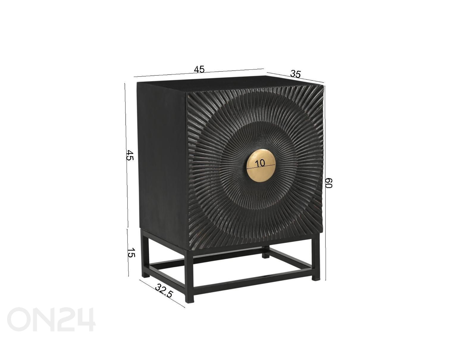 Прикроватная тумба Black Smooth 45 см увеличить размеры