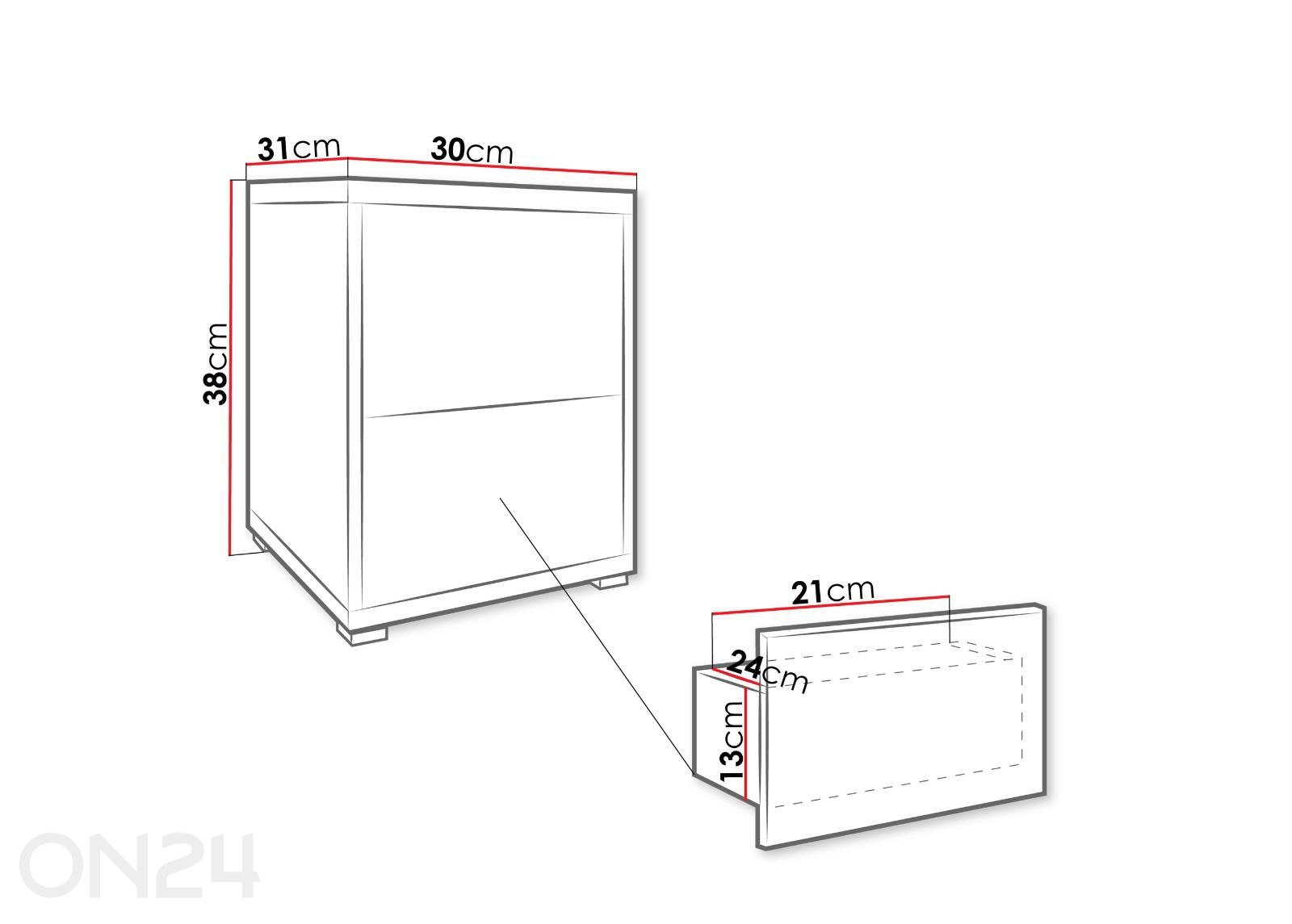 Прикроватная тумба Gesita 30 см увеличить размеры