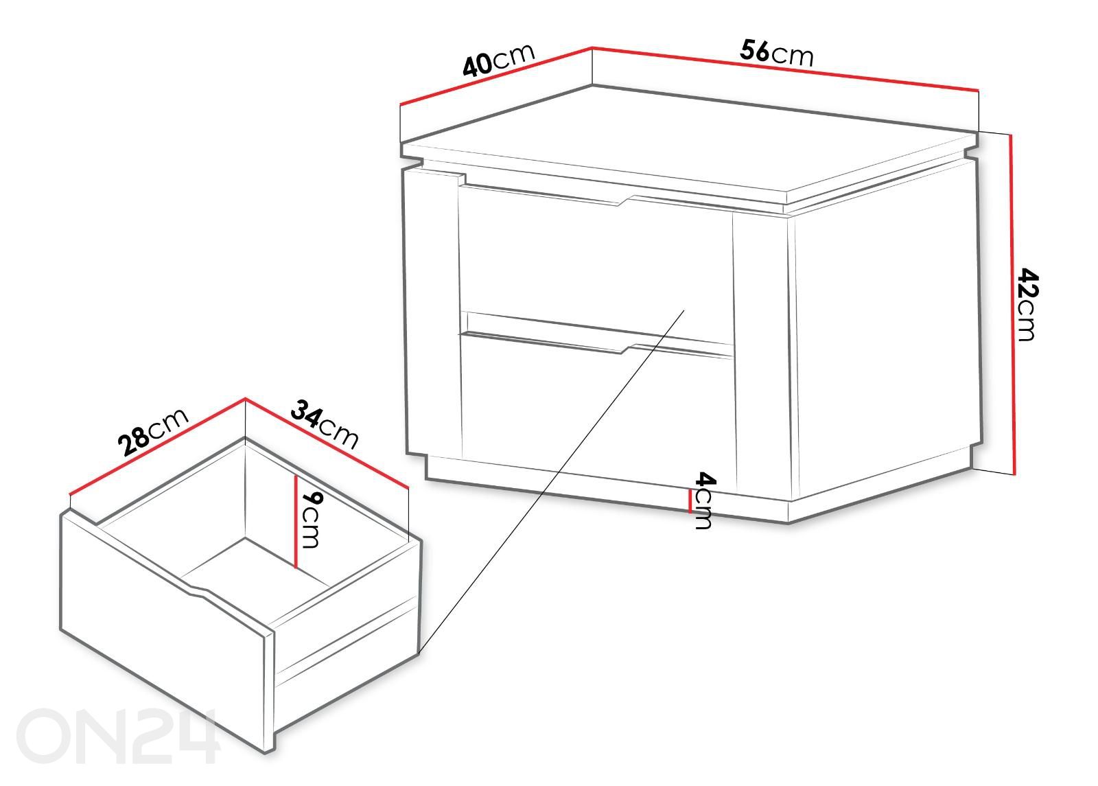 Прикроватная тумба Hilafin увеличить размеры