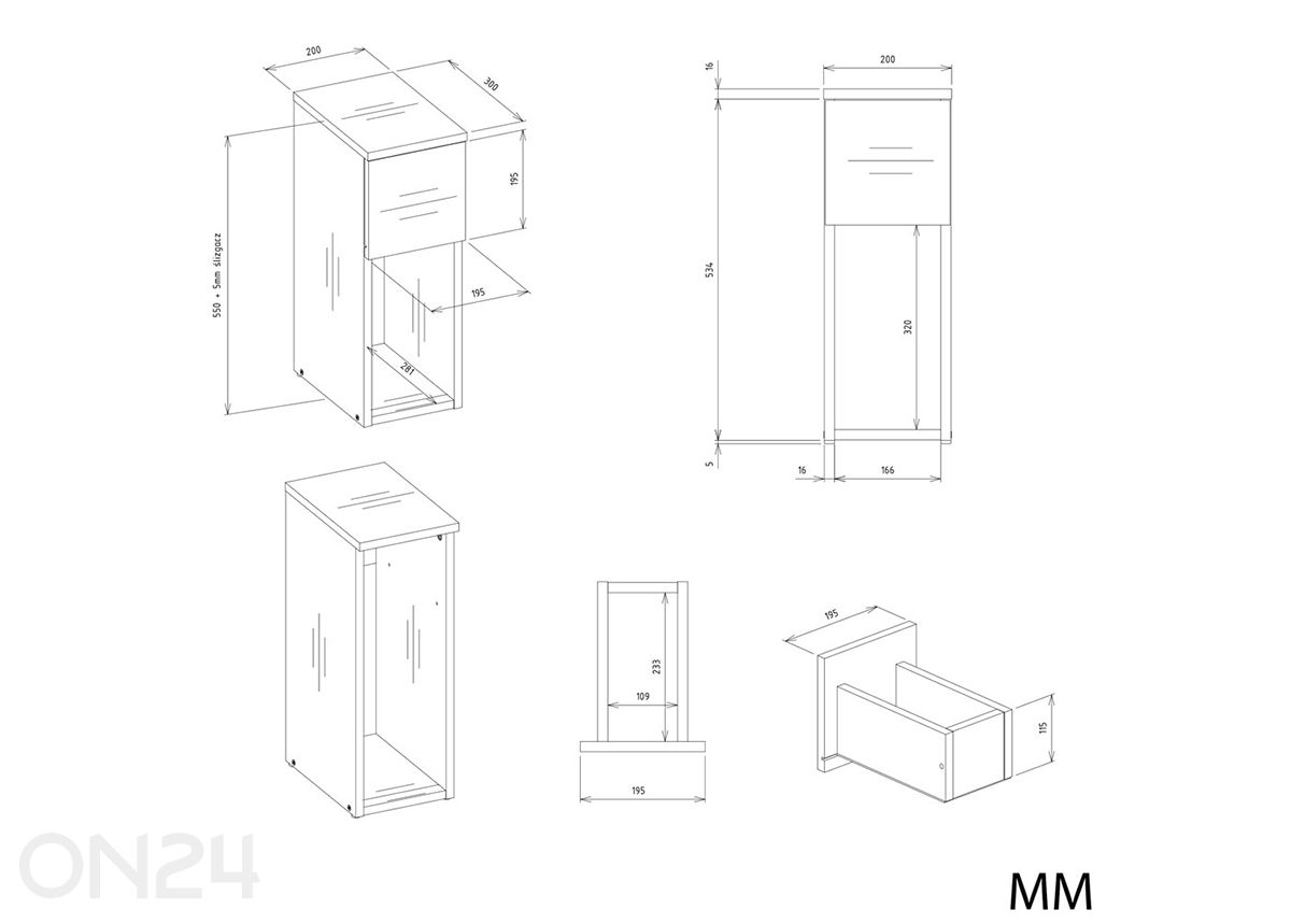 Прикроватная тумба Kansas увеличить размеры