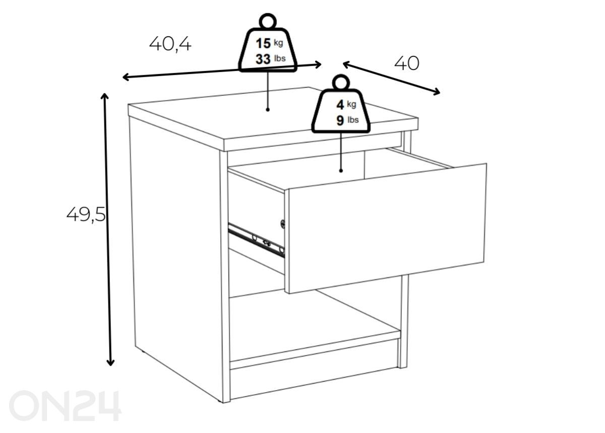 Прикроватная тумба Naia увеличить размеры