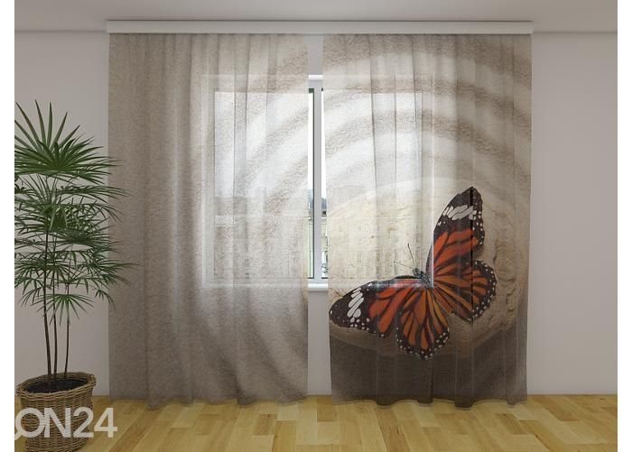 Просвечивающая фотоштора Zen Stone with Butterfly 240x220 см увеличить