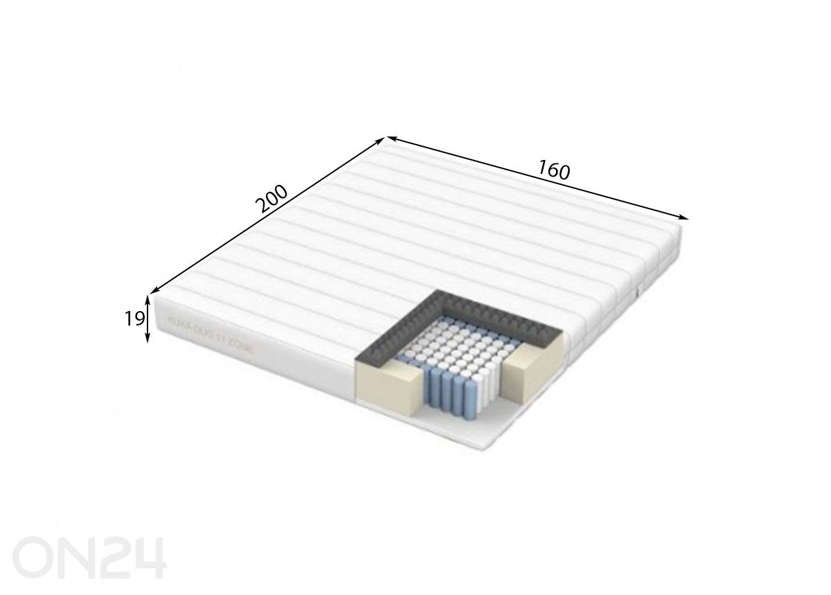 Пружинный матрас Kuka Duo 11 Zone 160x200xH19 см увеличить размеры