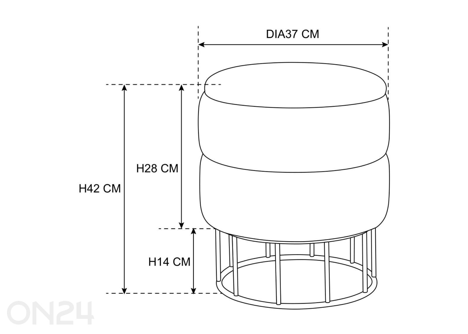 Пуф Elza увеличить размеры