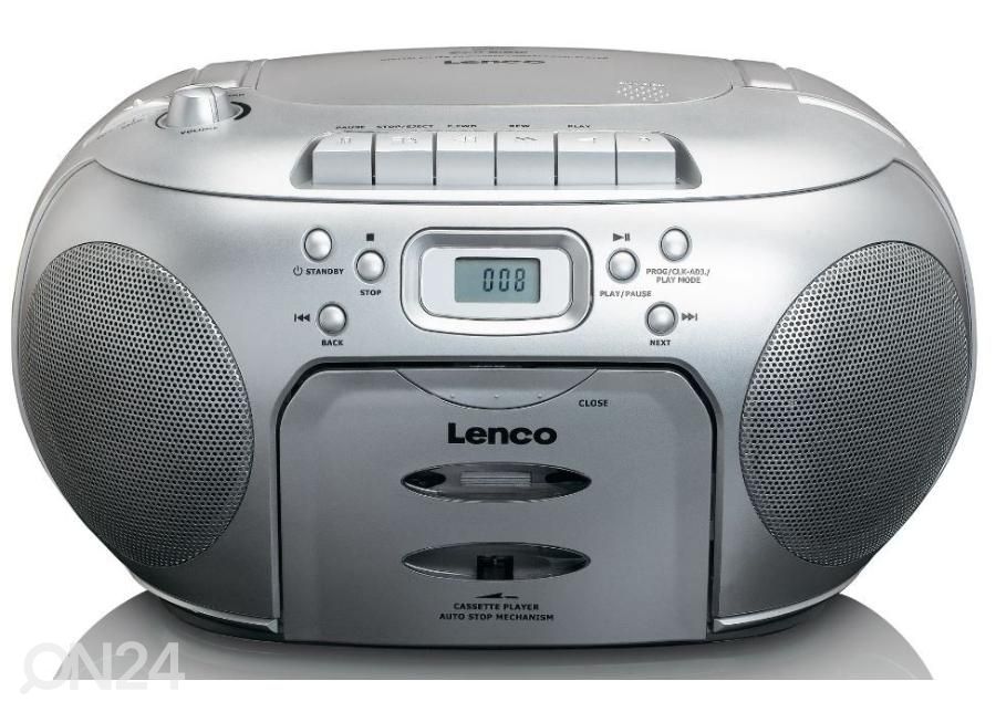 Радиоприемник Lenco CD с кассетным проигрывателем, SCD420SI серебристый увеличить