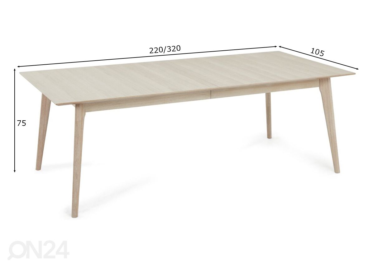 Раздвижной обеденный стол Porto 220/320x105см увеличить размеры