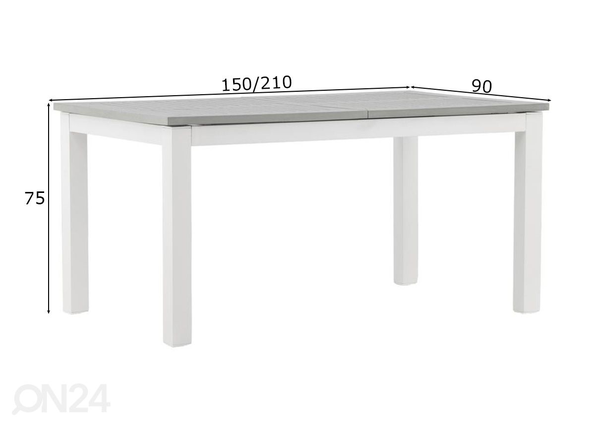 Раздвижной садовый стол Albany 152/210 см увеличить размеры