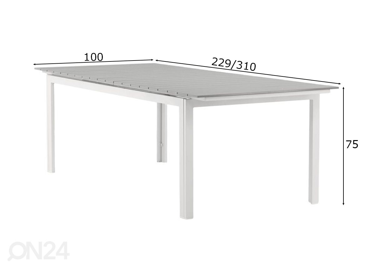 Раздвижной садовый стол Levels 229/310x100см увеличить размеры