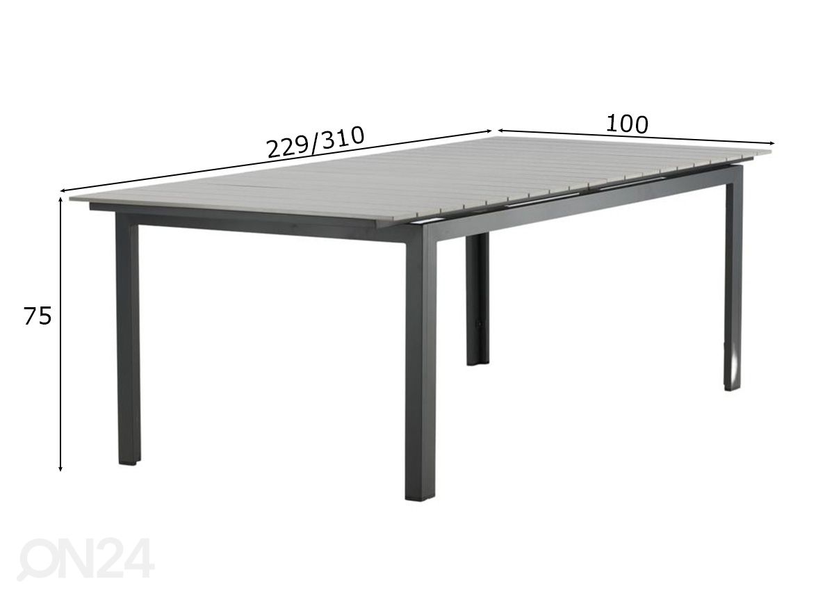 Раздвижной садовый стол Levels 229/310x100 см увеличить размеры