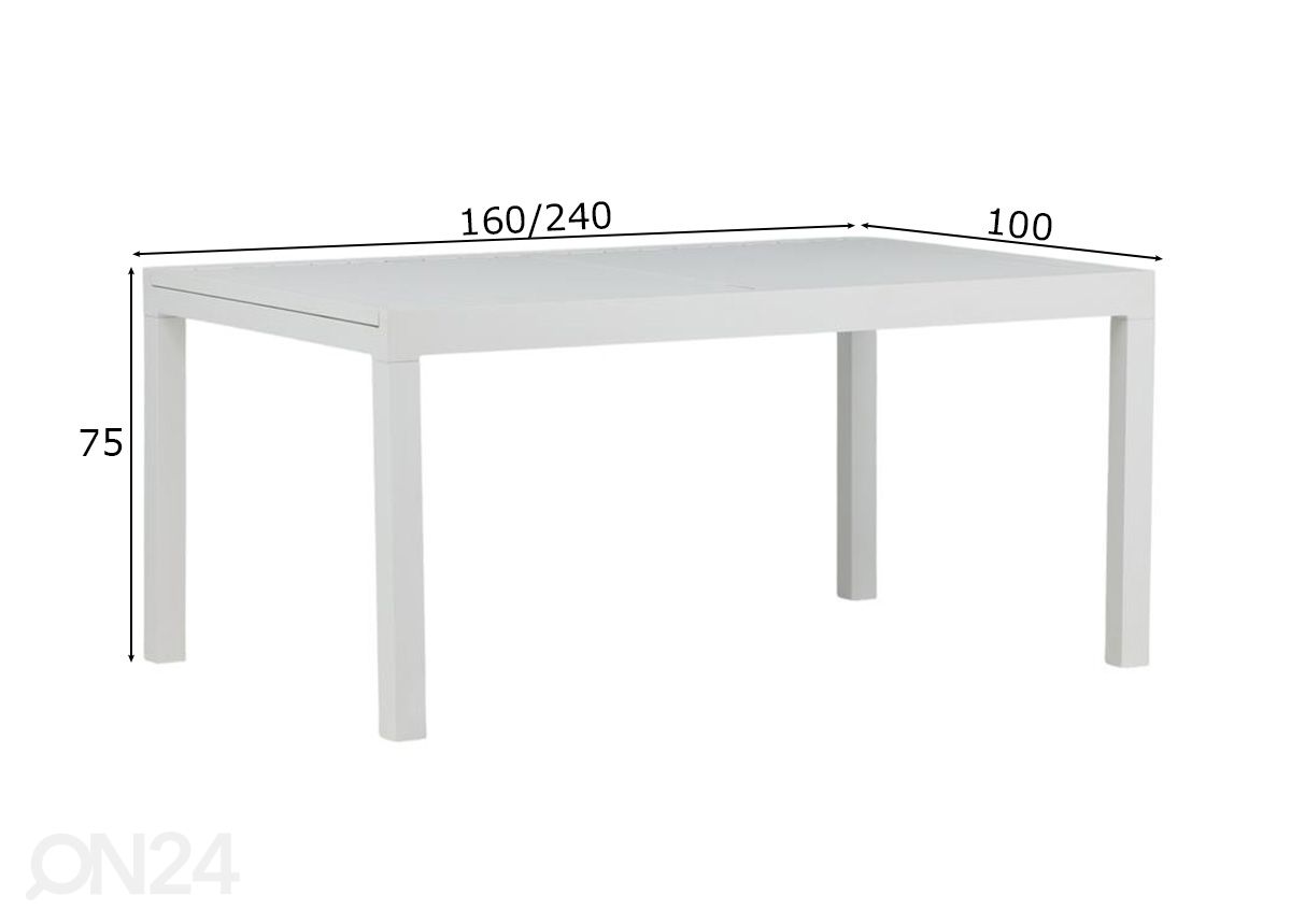 Раздвижной садовый стол Marbella 160/240 см увеличить размеры