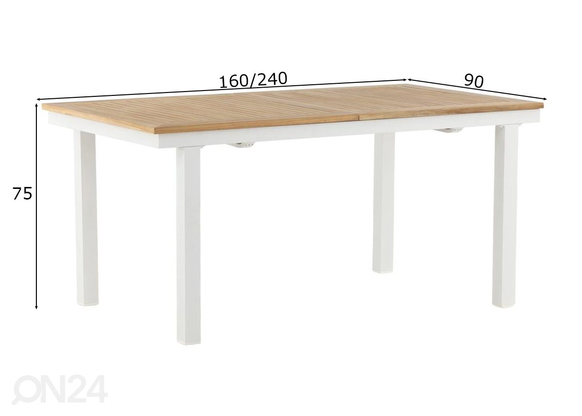 Раздвижной садовый стол Panama 160/240 см увеличить размеры