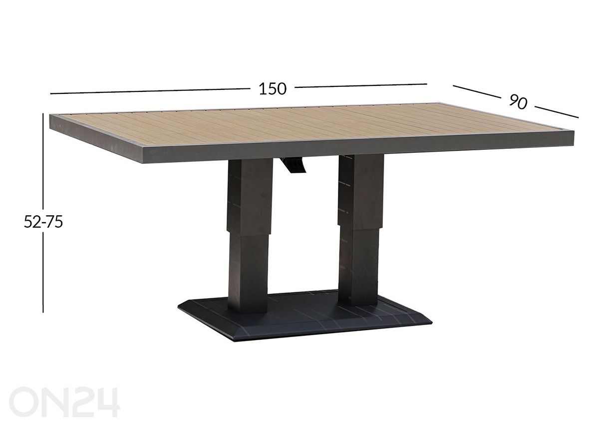 Регулируемый садовый стол Parker 90x150 см увеличить размеры