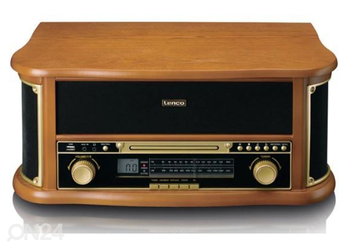 Ретро музыкальный центр с виниловыми пластинками и кассетным проигрывателем Lenco TCD2551WD увеличить