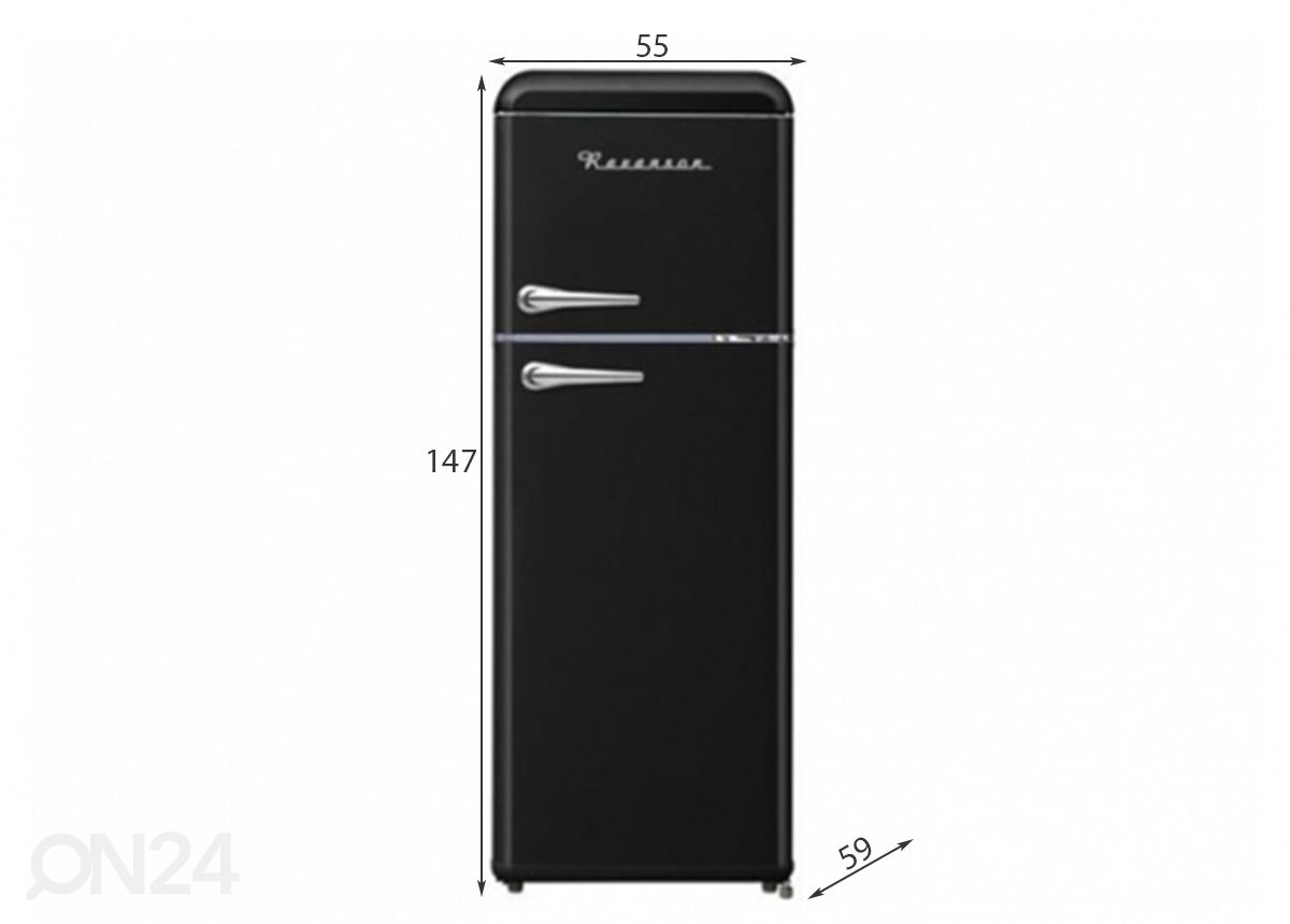 Ретро-холодильник Ravanson LKK210RB, черный увеличить размеры