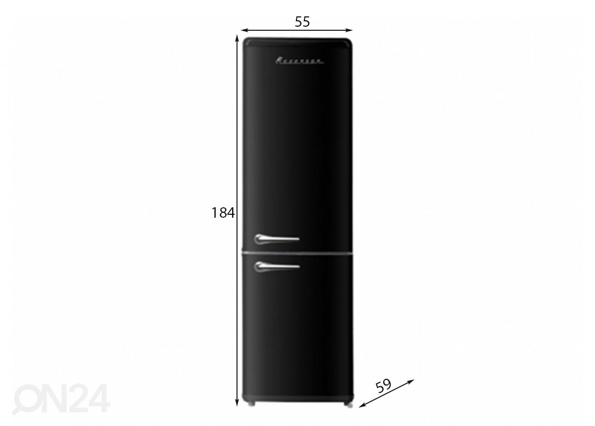 Ретро-холодильник Ravanson LKK250RB, черный увеличить размеры