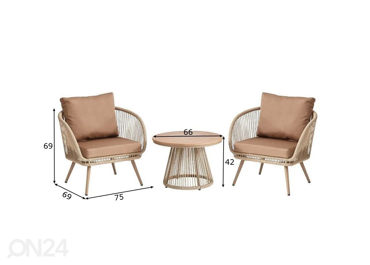 Садовая мебель Duo стол + 2 стула увеличить размеры